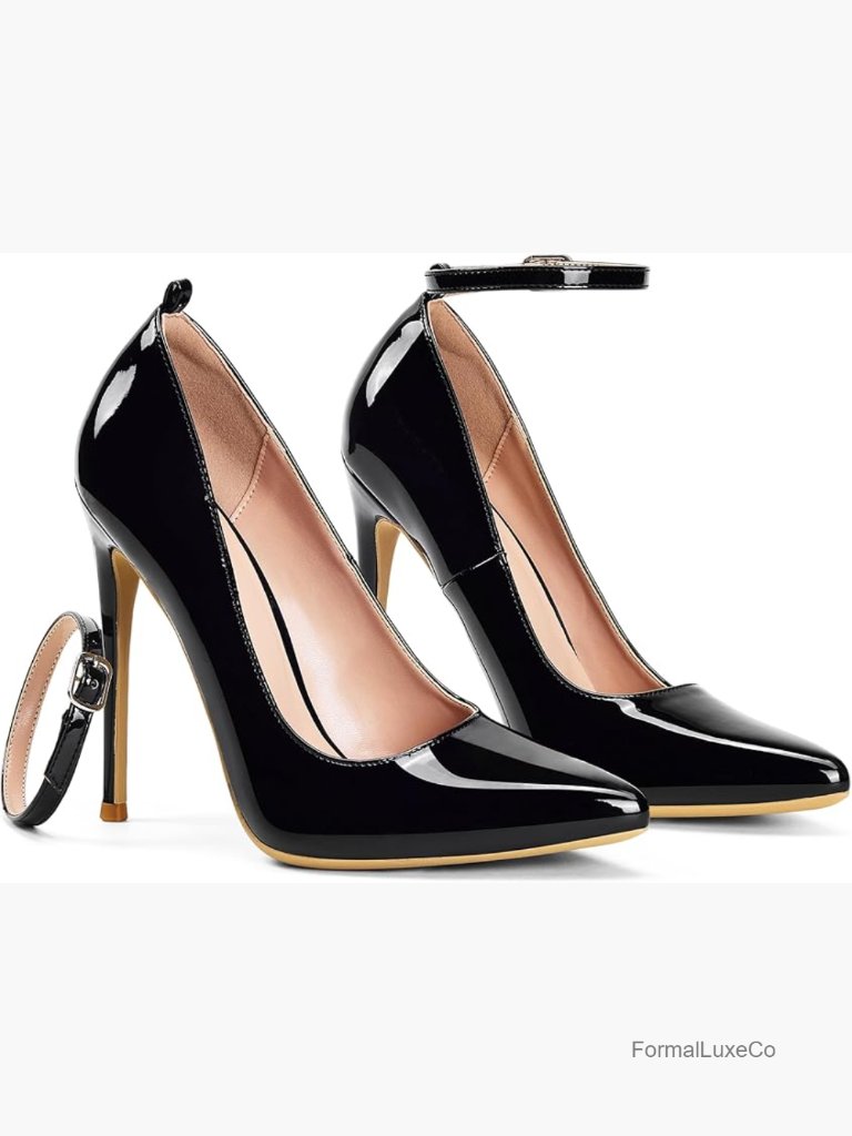 Women's High Heel Pumps With Detachable Ankle Strap, Pointed Toe Stilettos